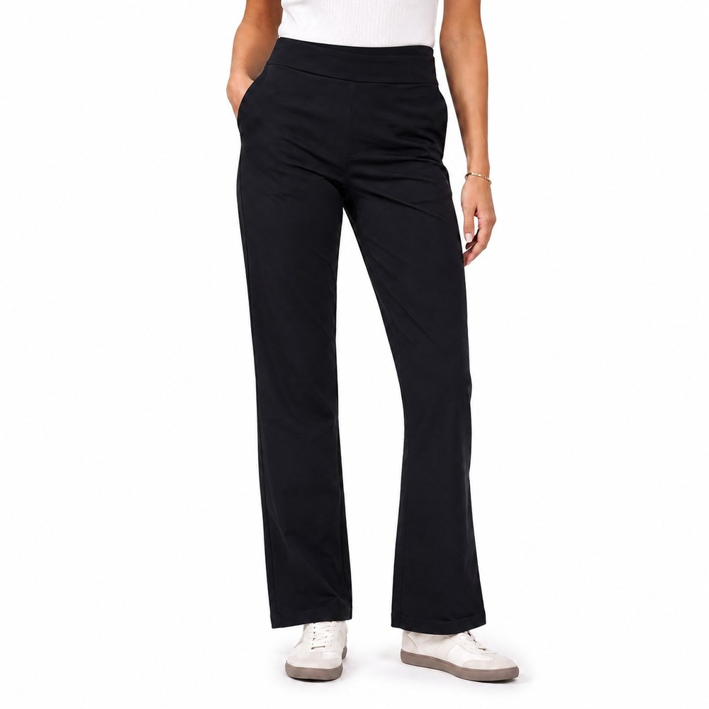 T by Talbots Bootcut Pants Women's Size X Black Flat Front Stretch Activewear
